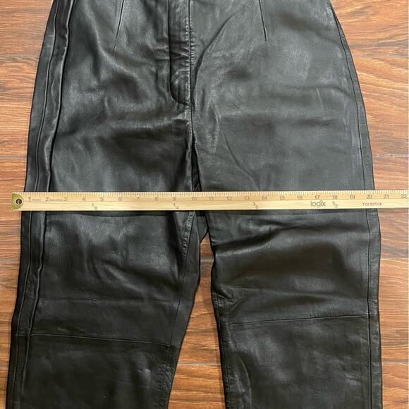 JLC Black Leather Pants Womens 12 Straight Fit Biker Moto Edgy Rebel Bikercore - Picture 4 of 9